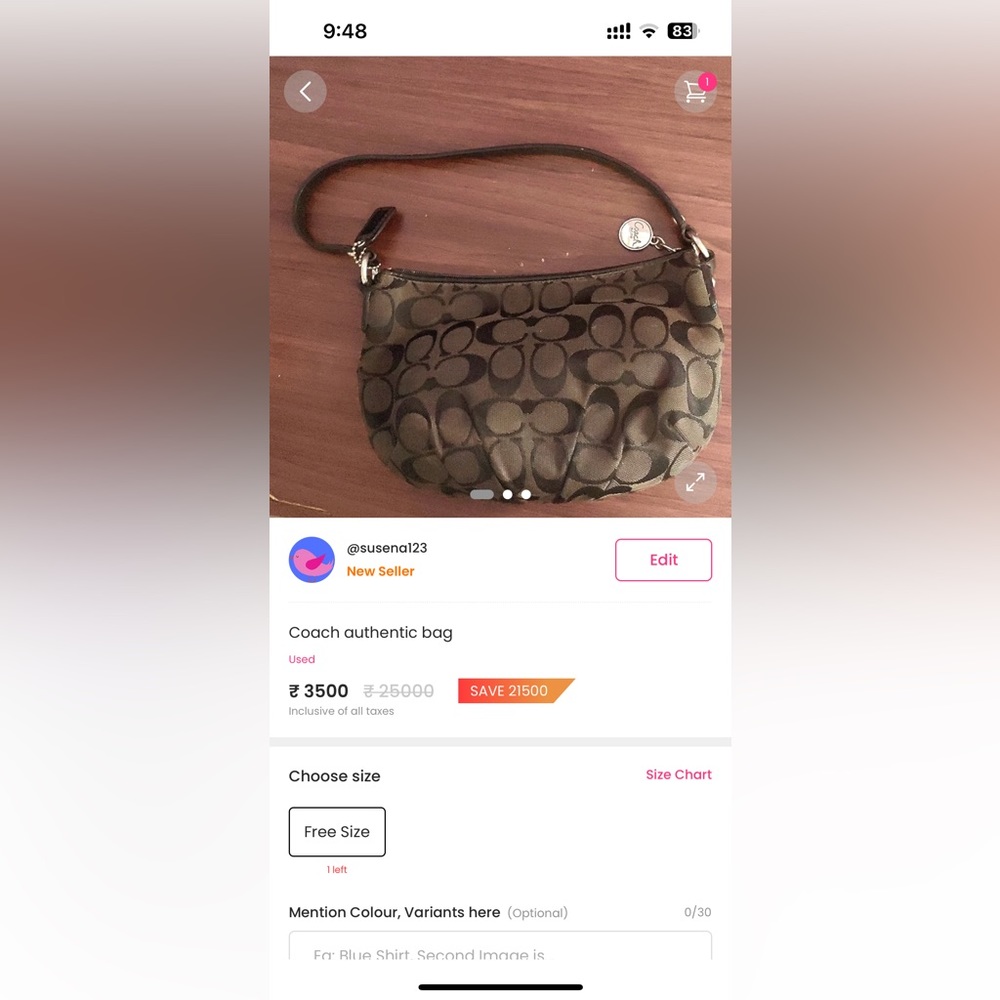 Authentic Vintage coach monogram bag  - Color - brown. - Picture 6 of 11